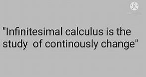 What is infinitesimal calculus? |Definition calculus