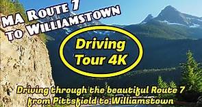 Massachusetts Route 7 to Williamstown MA | Driving Tour from Pittsfield [4K]