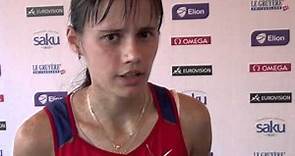 Elena Lashmanova (RUS) after winning gold in 10.000m Race Walk