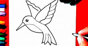 How to draw a Hummingbird | Hummingbird Easy Draw Tutorial