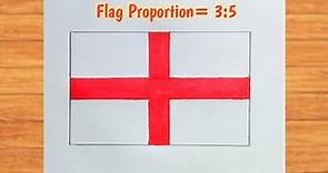 England Flag Drawing Easy Step by Step / How to Draw England Flag / Flag Drawing