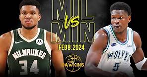Milwaukee Bucks vs Minnesota Timberwolves Full Game Highlights | February 8, 2024 | FreeDawkins