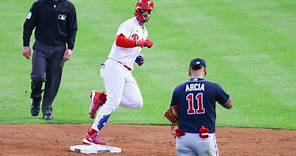 Bryce Harper Stares Down Orlando Arcia on Both of His Home Runs | 2023 MLB Postseason