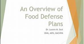 An Overview of Food Defense Plans-19 May 2022