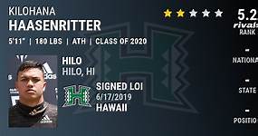 Kilohana Haasenritter 2020 Athlete Hawaii