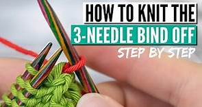 How to knit the 3 needle bind-off (continental) + how to use it for garter stitch or ribbings