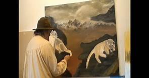 creating paintings to sell on ebay, snow leopards