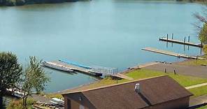 Aerial footage of Core Creek Park in Bucks County