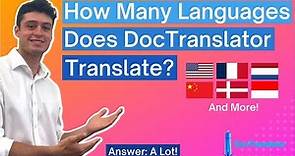 How Many Languages Does DocTranslator Translate?