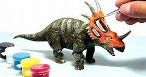 Dinosaur toy painting with watercolors | Dinosaurio de juguete para pintar con acuarelas - 6/6