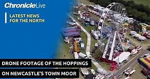 Drone footage of The Hoppings on Newcastle's Town Moor