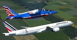 Air France B777 et la Patrouille de France : Vol ATHOS777