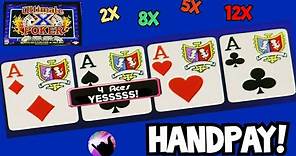 JACKPOT on High Limit Ultimate X Video Poker! Aces with a Multiplier!
