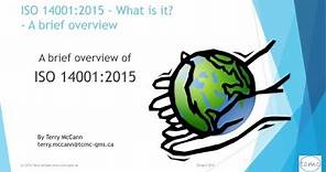 ISO 14001 What is it ? an overview