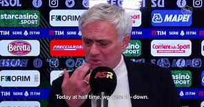 José Mourinho al termine di Sassuolo-Roma
