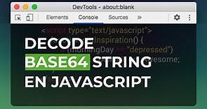 Como decodificar base64 en JavaScript