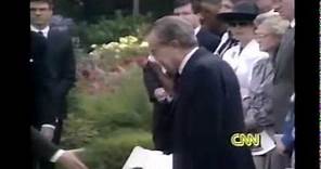 Richard Nixon crying at Pat Nixon's funeral
