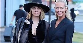 Cara Delevingne with Poppy Delevingne at the Ralph Lauren show during NYFW. #caradelevingne
