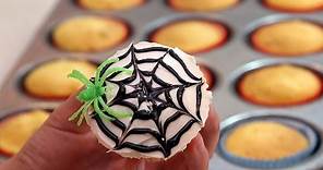 How to Decorate Spider Web Cupcakes for Halloween