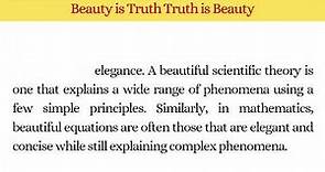 Beauty is truth, truth is beauty john keats expand the idea / theme | John Keats