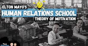Elton Mayo Human Relations School of Thought | Theory of Motivation | Hawthorne Experiment |