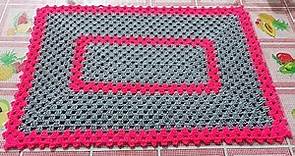 Tapete a crochet rectangular super facil, economico y rapido - Aprendamos crochet paso a paso