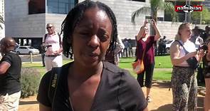 HAPPY … Founder of the petition to remove the Curt von François statue, Hildegard Titus, said she is very excited that 57 years after the statue was unveiled, it is finally being taken down. She said Von François is wrongly referred to as the founder of Windhoek. Video: Sophie Tendane #fyp #thenamibiannewspaper #namibiannews