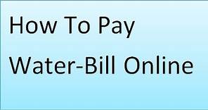 How to pay water bill online
