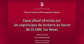 Cena oficial ofrecida por los copríncipes de Andorra en honor de SS.MM. los Reyes