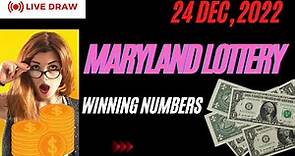 Maryland Midday Lottery Drawing Results - 24 Dec, 2022 - Pick 3 - Pick 4 - Pick 5 - Jackpot Prizes