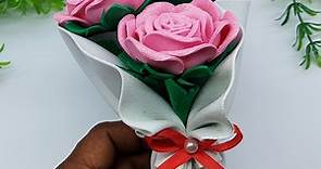 DIY Rose Flower Bouquet - Birthday Gift Ideas - Flower Bouquet Making at Home