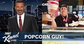 Jimmy Kimmel Talks to Viral “Popcorn Guy” from Texas