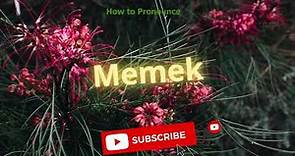How to pronounce Memek | Meaning of Memek