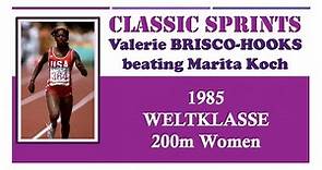 Valerie Brisco-Hooks - 1985 Weltklasse Zurich 200m - beating Marita Koch in 21.98
