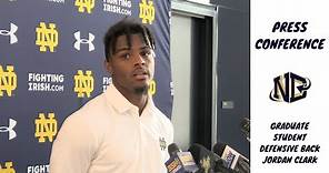 DB Jordan Clark's first Notre Dame press conference