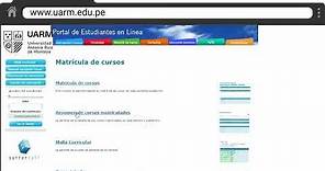 Tutorial de matrícula web - Portal Estudiantes UARM