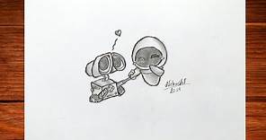 Como DIBUJAR a WALL-E y EVA😍❤enamorados muy FACIL | How to draw Wall-e and Eva😍❤ in love |Nebur'Art|