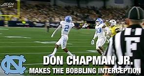 UNC's Don Chapman Jr. Makes The Bobbling Interception