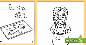 The Gingerbread Man Colouring Pages