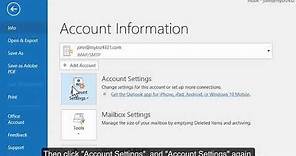 How to change your email password in Outlook 2016?