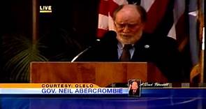 Gov. Abercrombie speaks at Sen. Inouye's memorial service