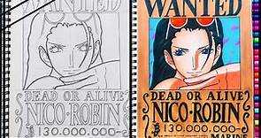 How to Draw Nico Robin Wanted Poster Step by Step | One Piece