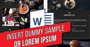 Generate and Insert Lorem Ipsum Text in Word