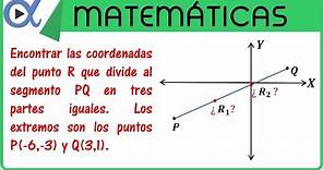 Puntos de trisección de un segmento ejemplo 1 de 2 | Geometría analítica - Vitual