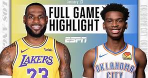 Los Angeles Lakers vs. Oklahoma City Thunder [FULL GAME HIGHLIGHTS] | NBA on ESPN