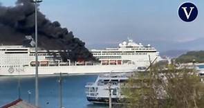 Incendio en un crucero en Corfu