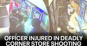 Video shows deadly Philadelphia corner store shooting that injured officer