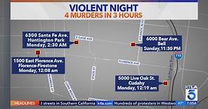 L.A. County communities on edge after night of violence claims 4 lives in 3 hours