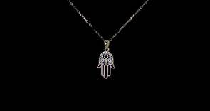 Genuine Tri Color 14K Gold Fatima Hand Of God Hamsa Pendant Necklace