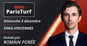 Pronostics PMU R1 - 100% ParisTurf du Dimanche 3 décembre à Paris-Vincennes
